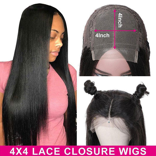 LisaJemide Recommend Junoda Hair Straight 4x4 Lace Closure Wig  Fast Shipping junoda