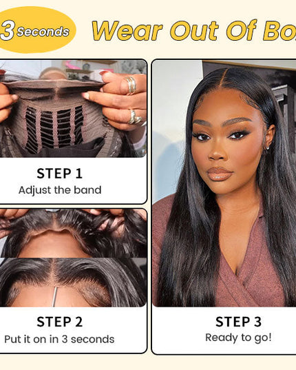 [Save $100] Junoda 5x5 HD Lace Wig Skin Melt Straight Pre Cut Lace Wear Go Glueless Wig junoda