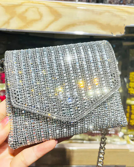 Bling Chain Crossbody Bag - Mini Rhinestone Evening Purse