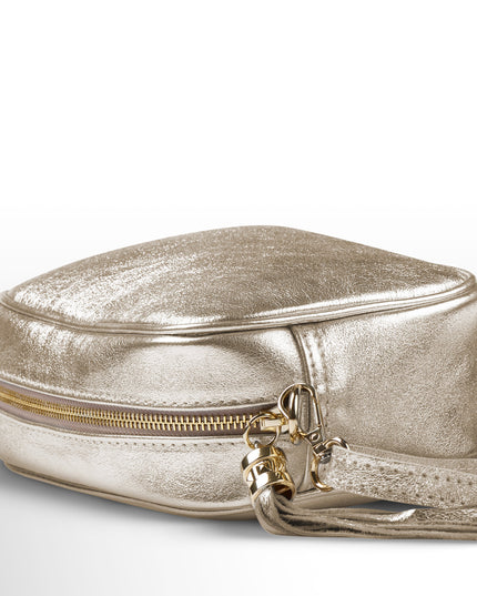 Metallic Suede Leather Crossbody Bag