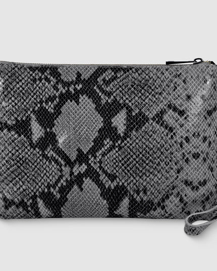 Python-Print Suede Crossbody Bag