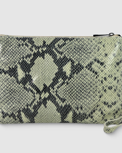 Python-Print Suede Crossbody Bag