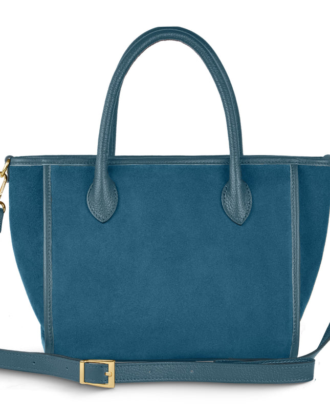 Suede Leather Top-Handle Bag