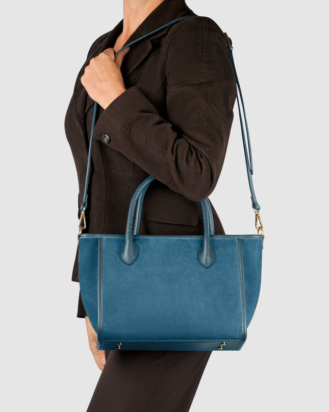 Suede Leather Top-Handle Bag