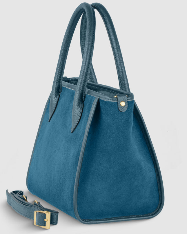 Suede Leather Top-Handle Bag