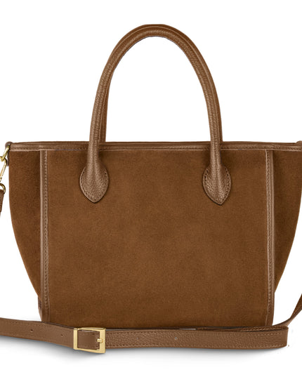 Suede Leather Top-Handle Bag