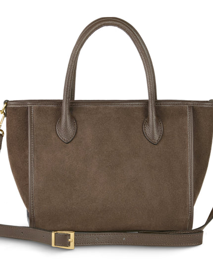Suede Leather Top-Handle Bag