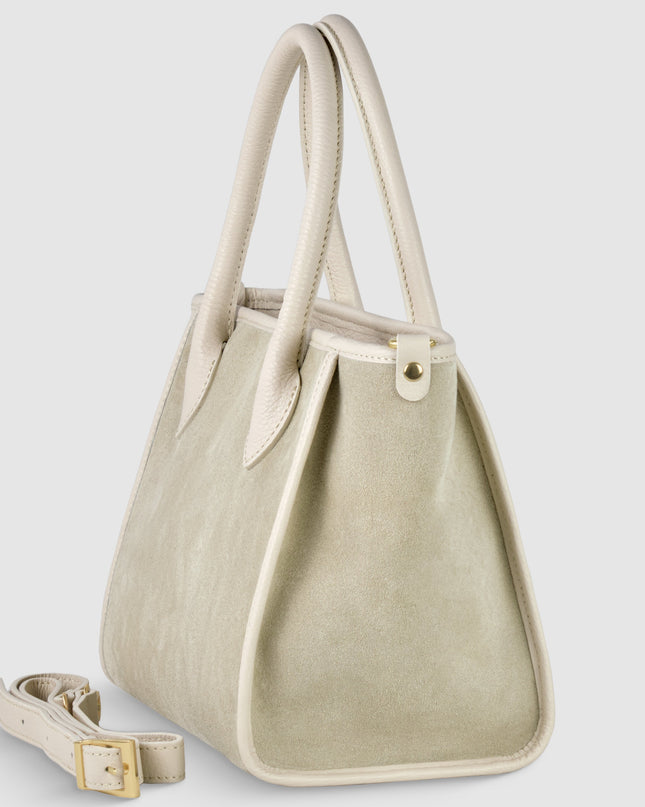 Suede Leather Top-Handle Bag