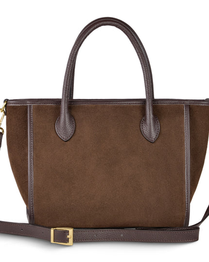 Suede Leather Top-Handle Bag