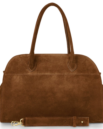 Suede Leather Top-Handle Bag
