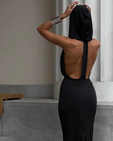 Utopia Hooded Backless Maxi Dress