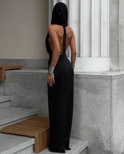 Utopia Hooded Backless Maxi Dress