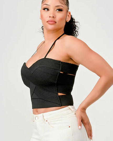ZIG ZAG BANDAGE CROP TUBE TOP