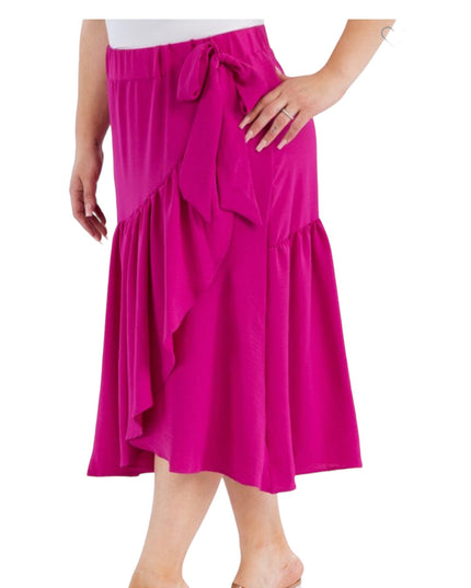 Women's Plus Size Airflow Midi Skirt With A Bow
