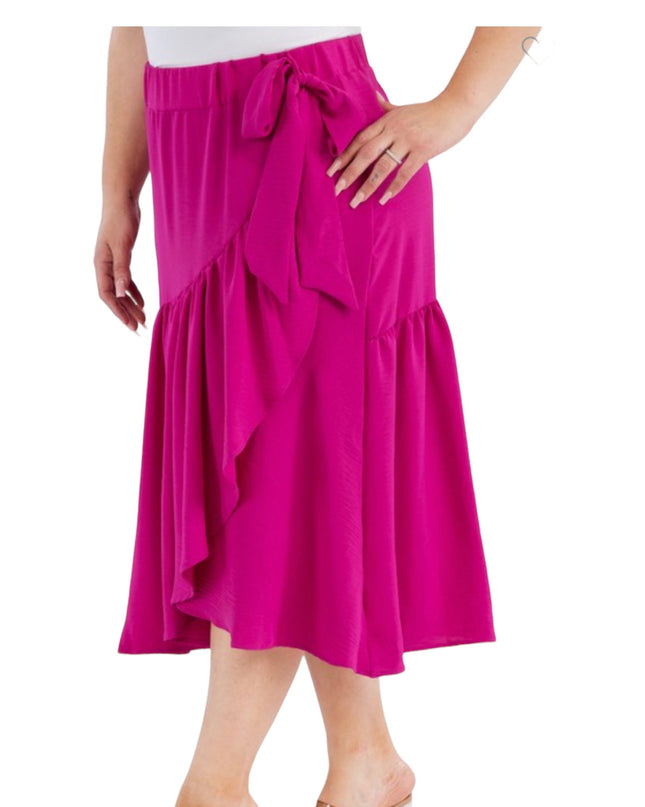 Women's Plus Size Airflow Midi Skirt With A Bow