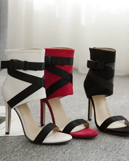 Summer New Peep-Toe Strappy High Heels